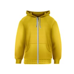 Yellow Lego Texture, Macro, Yellow Dots Background Kids  Zipper Hoodie