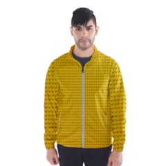 Yellow Lego Texture, Macro, Yellow Dots Background Men s Windbreaker