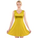 Yellow Lego Texture, Macro, Yellow Dots Background V-Neck Sleeveless Dress View1