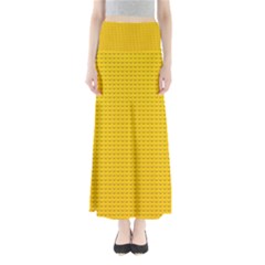 Yellow Lego Texture, Macro, Yellow Dots Background Full Length Maxi Skirt