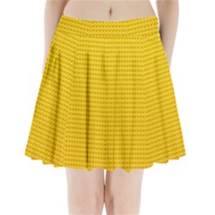 Yellow Lego Texture, Macro, Yellow Dots Background Pleated Mini Skirt by kyorashop23