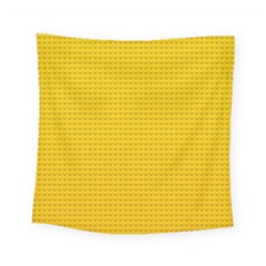 Yellow Lego Texture, Macro, Yellow Dots Background Square Tapestry (small)