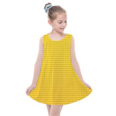 Yellow Lego Texture, Macro, Yellow Dots Background Kids  Summer Dress by kyorashop23