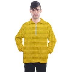 Yellow Lego Texture, Macro, Yellow Dots Background Men s Half Zip Pullover