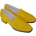 Yellow Lego Texture, Macro, Yellow Dots Background Women s Chunky Heel Loafers View3