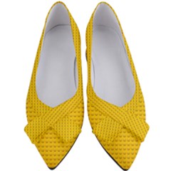 Yellow Lego Texture, Macro, Yellow Dots Background Women s Bow Heels by kyorashop23