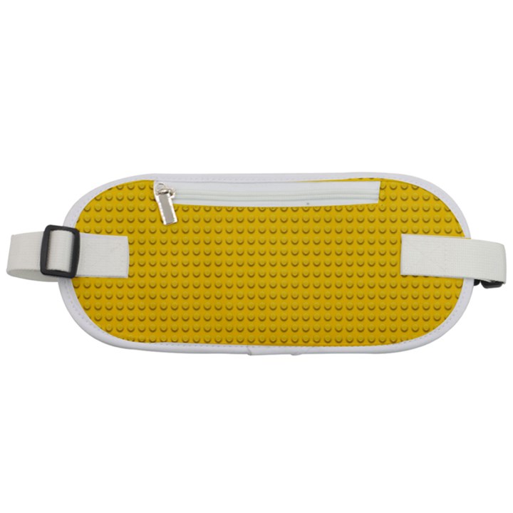 Yellow Lego Texture, Macro, Yellow Dots Background Rounded Waist Pouch