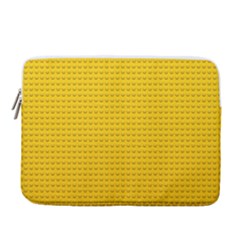 Yellow Lego Texture, Macro, Yellow Dots Background 14  Vertical Laptop Sleeve Case With Pocket