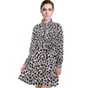 Zebra Skin, Vector Textures, White Black Background Long Sleeve Chiffon Shirt Dress View1