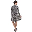 Zebra Skin, Vector Textures, White Black Background Long Sleeve Chiffon Shirt Dress View2