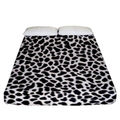 Zebra Skin, Vector Textures, White Black Background Fitted Sheet (queen Size)