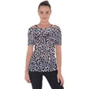 Zebra Skin, Vector Textures, White Black Background Shoulder Cut Out Short Sleeve Top View1