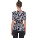 Zebra Skin, Vector Textures, White Black Background Shoulder Cut Out Short Sleeve Top View2