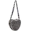 Zebra Skin, Vector Textures, White Black Background Heart Shoulder Bag View2