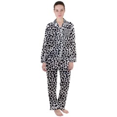 Zebra Skin, Vector Textures, White Black Background Women s Long Sleeve Satin Pajamas Set	 by kyorashop23