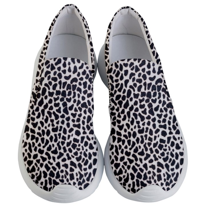 Zebra Skin, Vector Textures, White Black Background Women s Lightweight Slip Ons