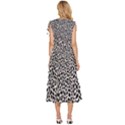 Zebra Skin, Vector Textures, White Black Background V-Neck Drawstring Shoulder Sleeveless Maxi Dress View4