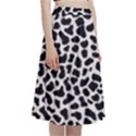 Zebra Skin, Vector Textures, White Black Background A-Line Full Circle Midi Skirt With Pocket View3