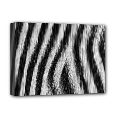 Zebra Texture, Zebra Wool, White Black Background Deluxe Canvas 16  X 12  (stretched)  by kyorashop23