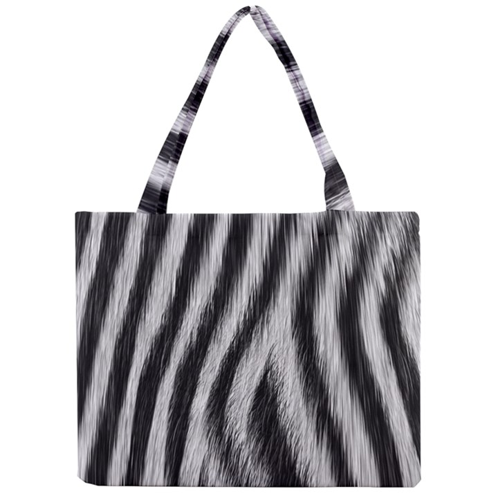 Zebra Texture, Zebra Wool, White Black Background Mini Tote Bag