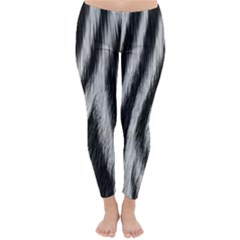 Zebra Texture, Zebra Wool, White Black Background Classic Winter Leggings