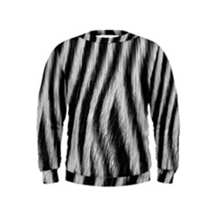 Zebra Texture, Zebra Wool, White Black Background Kids  Sweatshirt