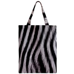 Zebra Texture, Zebra Wool, White Black Background Zipper Classic Tote Bag by kyorashop23