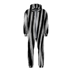 Zebra Texture, Zebra Wool, White Black Background Hooded Jumpsuit (kids)