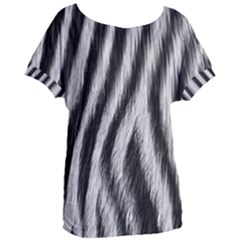 Zebra Texture, Zebra Wool, White Black Background Women s Oversized T-shirt by kyorashop23