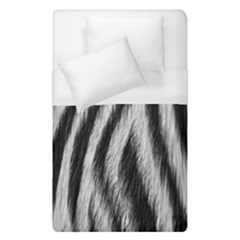 Zebra Texture, Zebra Wool, White Black Background Duvet Cover (single Size) by kyorashop23