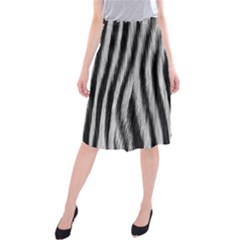 Zebra Texture, Zebra Wool, White Black Background Midi Beach Skirt by kyorashop23