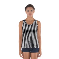 Zebra Texture, Zebra Wool, White Black Background Sport Tank Top  by kyorashop23