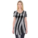 Zebra Texture, Zebra Wool, White Black Background Short Sleeve Tunic  View1