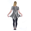 Zebra Texture, Zebra Wool, White Black Background Short Sleeve Tunic  View2