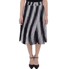 Zebra Texture, Zebra Wool, White Black Background Classic Midi Skirt by kyorashop23