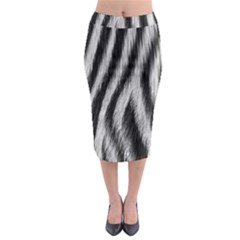 Zebra Texture, Zebra Wool, White Black Background Midi Pencil Skirt by kyorashop23