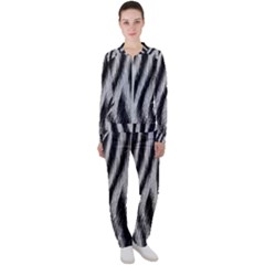 Zebra Texture, Zebra Wool, White Black Background Casual Jacket And Pants Set by kyorashop23