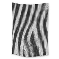 Zebra Texture, Zebra Wool, White Black Background Large Tapestry