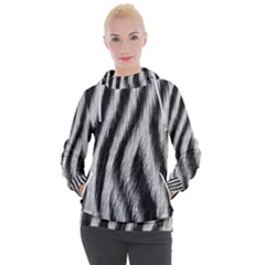 Zebra Texture, Zebra Wool, White Black Background Women s Hooded Pullover