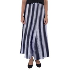 Zebra Texture, Zebra Wool, White Black Background Flared Maxi Skirt by kyorashop23