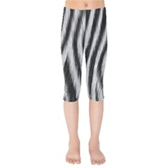 Zebra Texture, Zebra Wool, White Black Background Kids  Capri Leggings  by kyorashop23