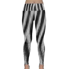 Zebra Texture, Zebra Wool, White Black Background Lightweight Velour Classic Yoga Leggings by kyorashop23