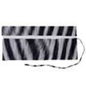 Zebra Texture, Zebra Wool, White Black Background Roll Up Canvas Pencil Holder (S) View2