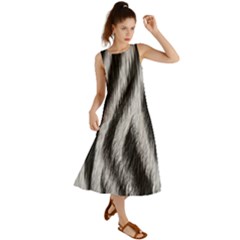 Zebra Texture, Zebra Wool, White Black Background Summer Maxi Dress by kyorashop23