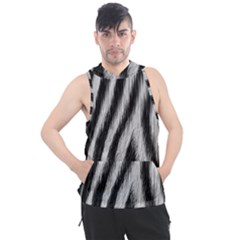 Zebra Texture, Zebra Wool, White Black Background Men s Sleeveless Hoodie by kyorashop23