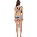 Zebra Texture, Zebra Wool, White Black Background Low Cut Ruffle Edge Bikini Set View4