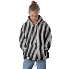 Zebra Texture, Zebra Wool, White Black Background Kids  Oversized Hoodie