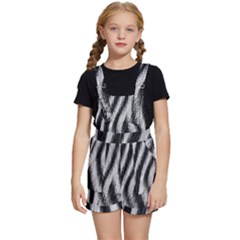 Zebra Texture, Zebra Wool, White Black Background Kids  Short Overalls by kyorashop23