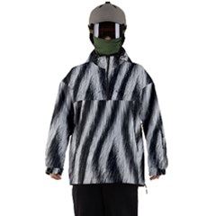 Zebra Texture, Zebra Wool, White Black Background Men s Ski And Snowboard Waterproof Breathable Jacket by kyorashop23