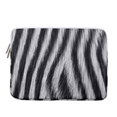 Zebra Texture, Zebra Wool, White Black Background 14  Vertical Laptop Sleeve Case With Pocket by kyorashop23